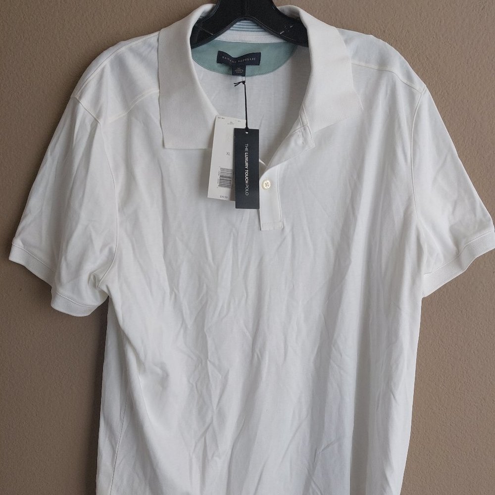NEW Banana Republic Luxury Touch Polo WHITE Men's XL